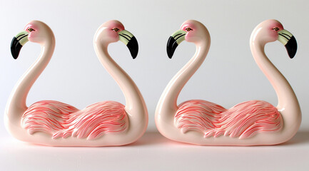 two pink flamingos