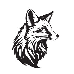 Fox head icon. Fox head silhouette. Fox head vector logo template concept illustration. Stylized fox logo.