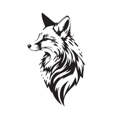 Fox head icon. Fox head silhouette. Fox head vector logo template concept illustration. Stylized fox logo.