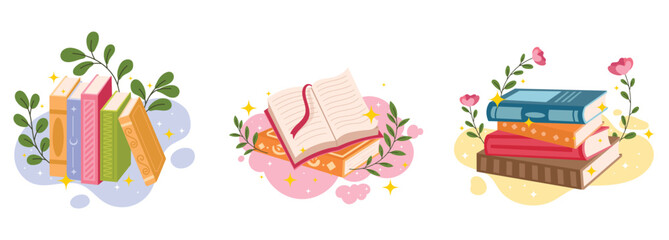 Book vector illustration, background scool education