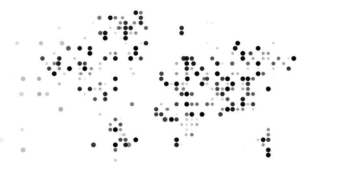 Dots Rain Down to Form World Map