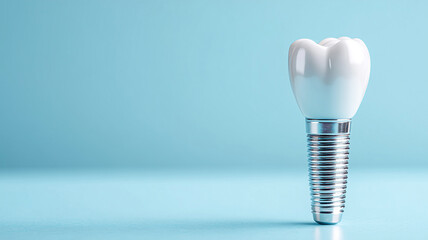Clean soft gradient highlights dental implant model centered subtly for use in branding, mockups or digital displays