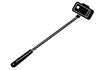 Naklejka premium sleek selfie stick line art illustration vector