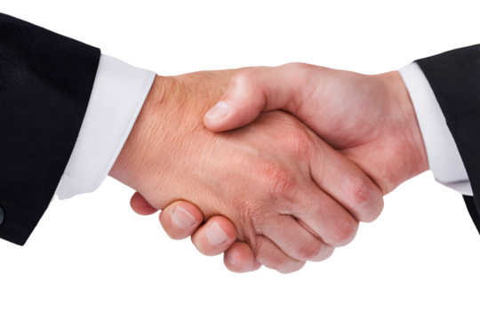 Business handshake isolated on transparent background - Powered by Adobe
