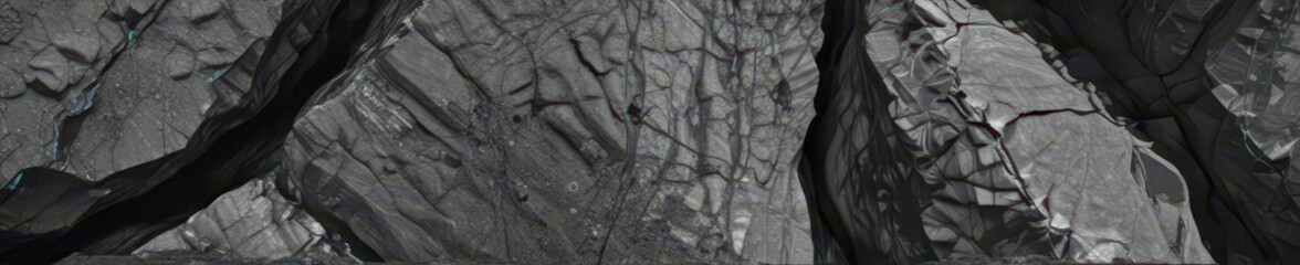 Intricate grayscale rock surface, stark contrasts, deep crevices , wall, detail