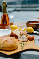 Photos of food from a table setting 