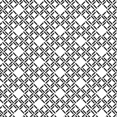 seamless pattern with maze, black and white repeating pattern, composed of short, dashed lines, grid of diamonds, oriented diagonally, mesh-like appearance, overall pattern, consistent and symmetrical