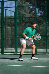 Dynamic padel action shot for fitness campaigns ads and event promotion