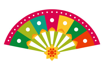 Traditional Papel Picado Mexican Fan Banner Clipart Design