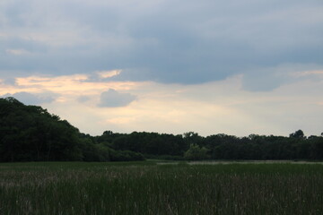 sunset over the lake