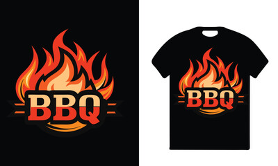 BBQ King of the Grill Retro T-Shirt Design.

