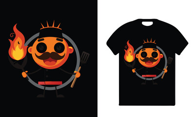 Just Here for the BBQ Funny Grill Design for T-Shirts.