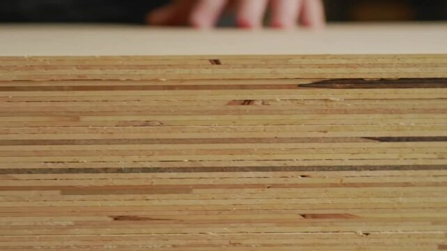 Close-up of wooden boards stacked neatly for construction or carpentry purposes
