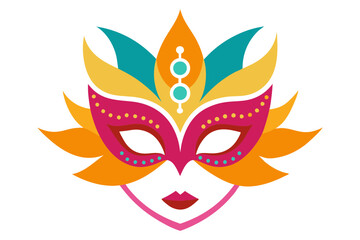 Festive Carnival Mask with Sparkling Glitter and Vivid Color Design