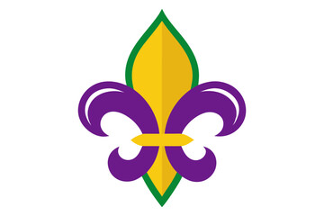 Bright Fleur-de-lis Emblem Representing New Orleans Festivities