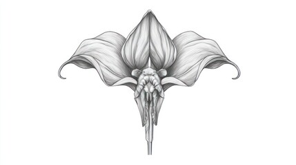 Detailed grayscale floral design