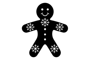 Happy Gingerbread Man Silhouette for Winter Designs
