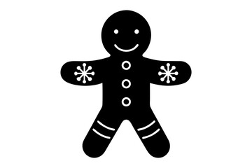 Cute Gingerbread Man Icon for Christmas Season Graphics