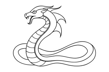 Fototapeta premium Intricate Naga Serpent Line Drawing for Traditional Thai Art