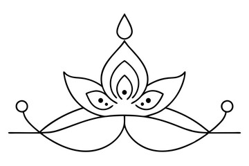 Obraz premium Beautiful Rangoli Pattern Line Drawing for Diwali Invitations