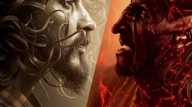 Jesus Christ vs Satan lucifer the devil	
