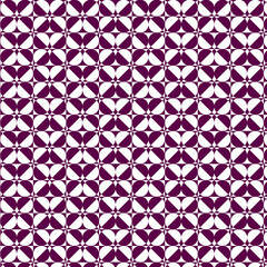 seamless geometric pattern with geometric shapes, repeating pattern, shades of purple and white, four-leaf clover shapes, pinwheel, symmetrical and tessellated design, squares, four curved segments,