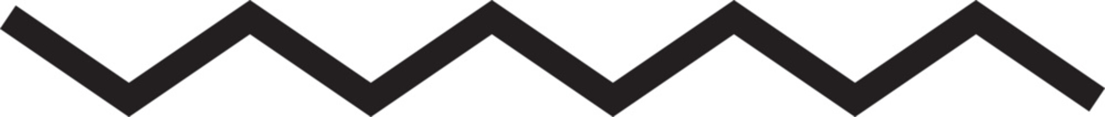 Symmetrical zigzag line with alternating five peaks and five valleys arranged in a continuous triangular motion.