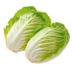 Fresh Chinese cabbage on a white background showcasing vibrant green leaves and crisp texture, Fresh chinese cabbage on white background