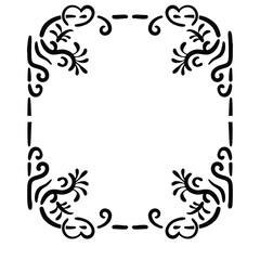 Decorative floral frame design element