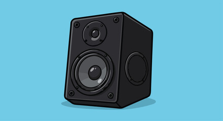 Fototapeta premium Black Audio Speaker Illustration