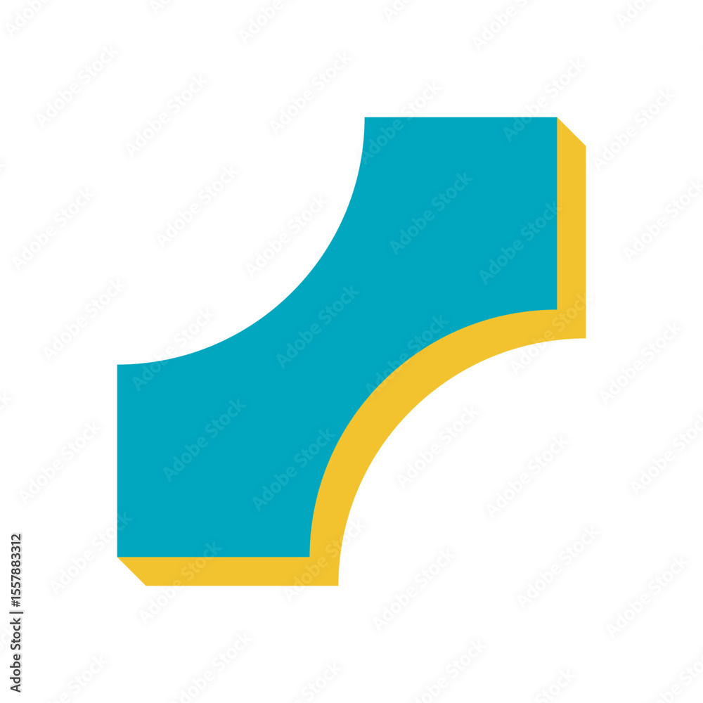 Wall mural modern abstract shape icon. bold geometric figure element with flat design. this minimalist symbol c