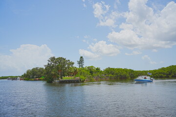 St. Petersburg, Forida, USA 06 29 2025: The landscape of Weedon Island Preserve Cultural and Natural History Center