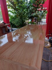 A unique piece of industrial-style furniture made from wood and metal, fully handcrafted and...
