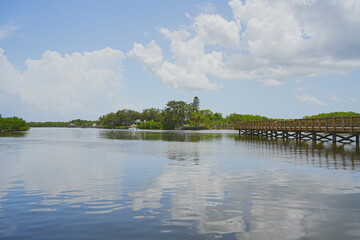 St. Petersburg, Forida, USA 06 29 2025: The landscape of Weedon Island Preserve Cultural and Natural History Center