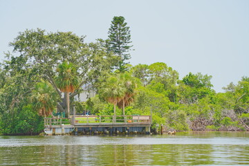 St. Petersburg, Forida, USA 06 29 2025: The landscape of Weedon Island Preserve Cultural and Natural History Center
