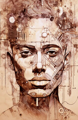 Digital man AI face