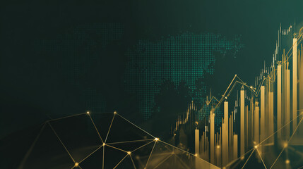 Naklejka premium Abstract black background with Colorful charts and graphs with statistics to innovative analyze business potential and forecast future development of companies growth.