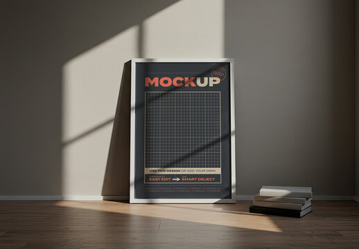 Poster Frame Mockup with Windows Light
