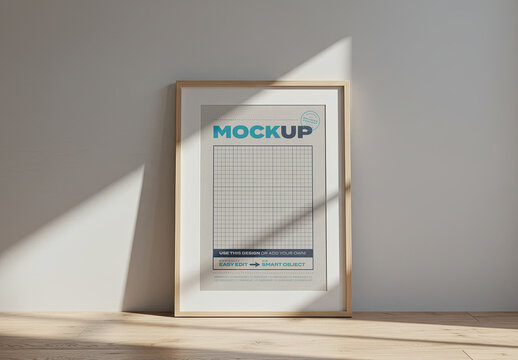 Simple Elegant Wood Frame Poster Mockup