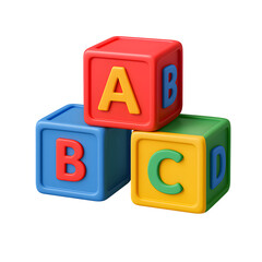Colorful Alphabet Building Blocks for Early Childhood Education Transparent Background