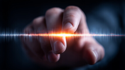 Audio Touch:  Finger Modulates Pulsing Soundwave Line
