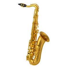 Naklejka premium A Gleaming Golden Saxophone Musical Instrument Ready for Transparent Background