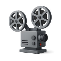 Obraz premium Vintage Movie Projector for Home Cinema Entertainment and Transparent Background