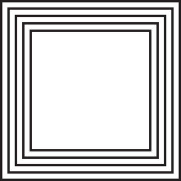 Geometric square composed of five evenly spaced concentric and parallel line outlines forming its structure.