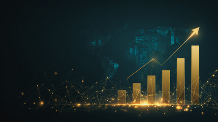 Fototapeta premium Abstract black background with Colorful charts and graphs with statistics to innovative analyze business potential and forecast future development of companies growth.