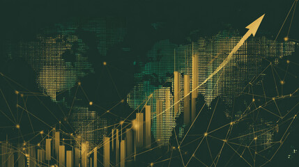 Abstract business black background with Colorful charts and graphs with statistics to innovative analyze business potential and forecast future development of companies growth.