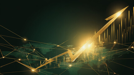 Abstract business black background with Colorful charts and graphs with statistics to innovative analyze business potential and forecast future development of companies growth.