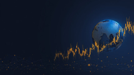 Naklejka premium Abstract business black background with Colorful charts and graphs with statistics to innovative analyze business potential and forecast future development of companies growth.