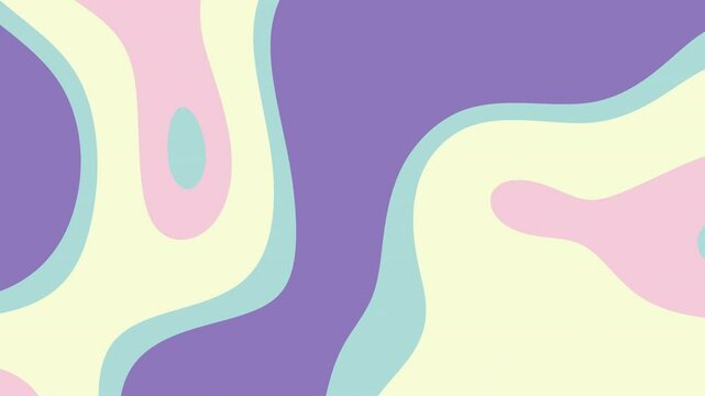 Playful organic shapes animation with retro pastel colors morphing smoothly creating trendy abstract background perfect for modern creative content