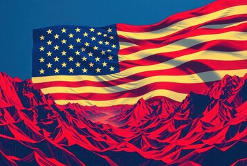 Obraz premium Stylized Tribute to American Majesty
